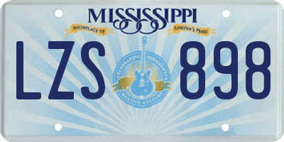 MS license plate LZS898