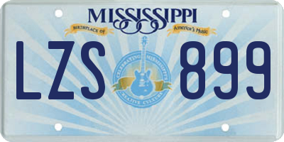 MS license plate LZS899