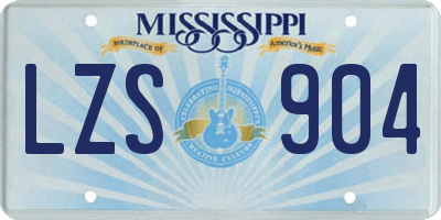 MS license plate LZS904
