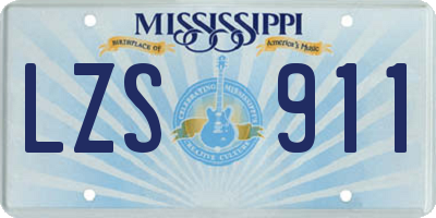 MS license plate LZS911