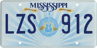 MS license plate LZS912