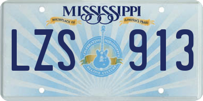 MS license plate LZS913