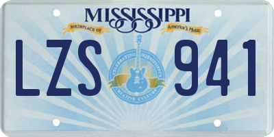 MS license plate LZS941