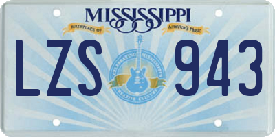 MS license plate LZS943
