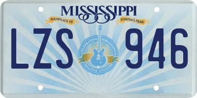 MS license plate LZS946
