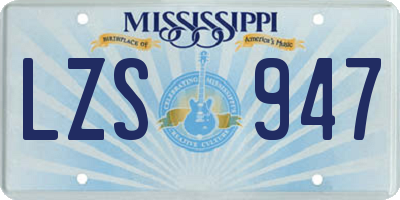 MS license plate LZS947
