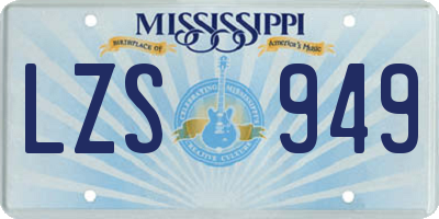 MS license plate LZS949