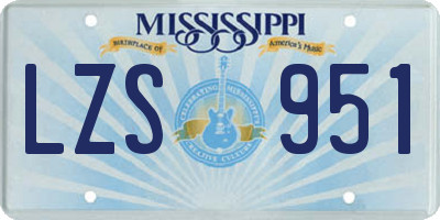 MS license plate LZS951