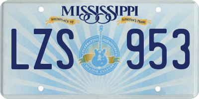 MS license plate LZS953