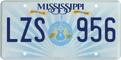 MS license plate LZS956