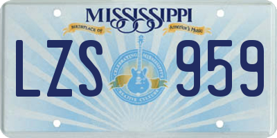 MS license plate LZS959