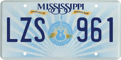 MS license plate LZS961