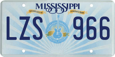 MS license plate LZS966