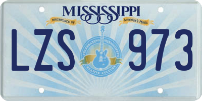 MS license plate LZS973