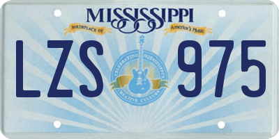 MS license plate LZS975