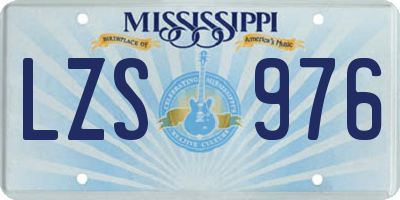 MS license plate LZS976