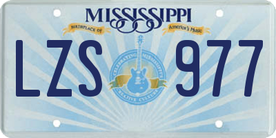 MS license plate LZS977