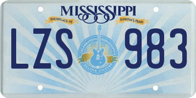 MS license plate LZS983
