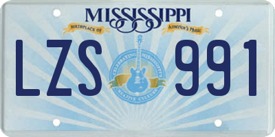 MS license plate LZS991