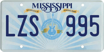 MS license plate LZS995