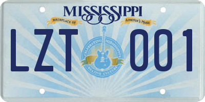 MS license plate LZT001
