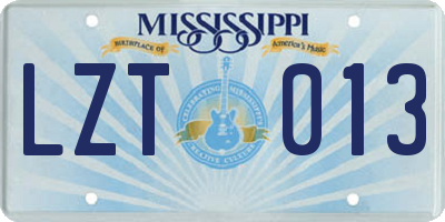 MS license plate LZT013