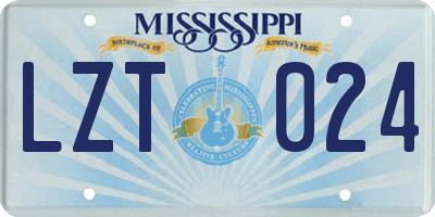 MS license plate LZT024