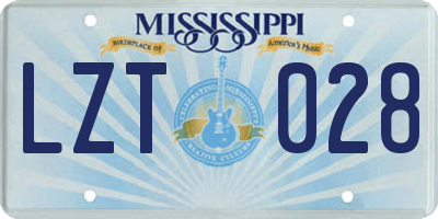 MS license plate LZT028