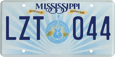 MS license plate LZT044