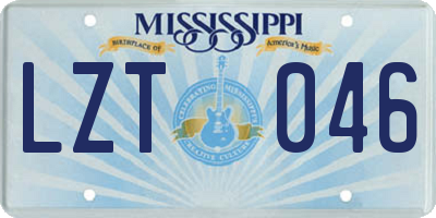 MS license plate LZT046
