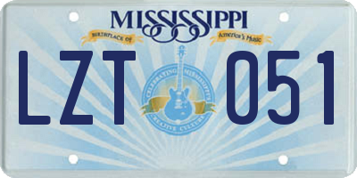 MS license plate LZT051