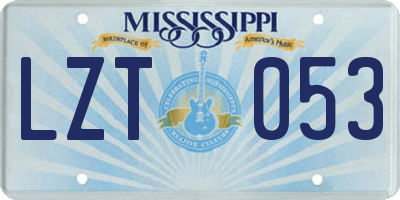 MS license plate LZT053