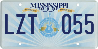 MS license plate LZT055