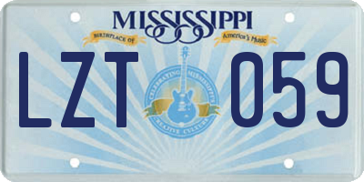MS license plate LZT059