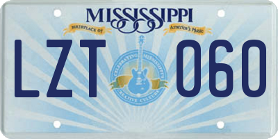 MS license plate LZT060