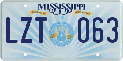 MS license plate LZT063