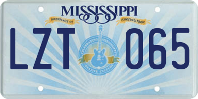 MS license plate LZT065