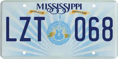 MS license plate LZT068