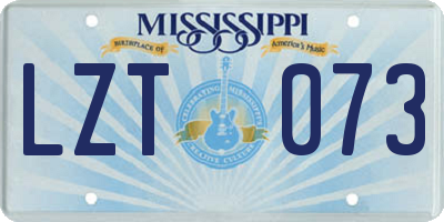 MS license plate LZT073