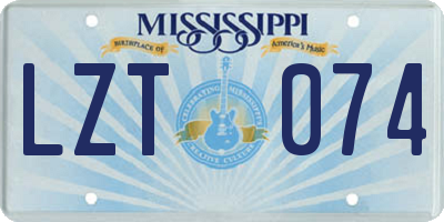 MS license plate LZT074