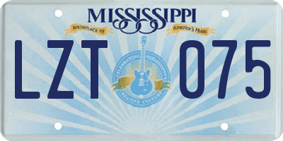 MS license plate LZT075