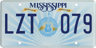 MS license plate LZT079