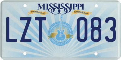 MS license plate LZT083