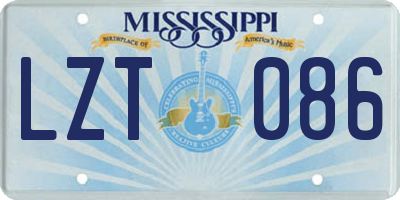 MS license plate LZT086