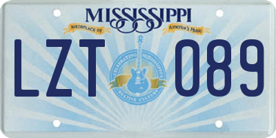 MS license plate LZT089