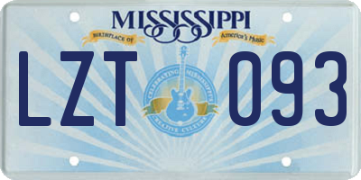 MS license plate LZT093