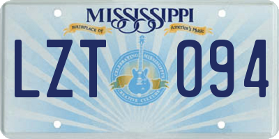 MS license plate LZT094