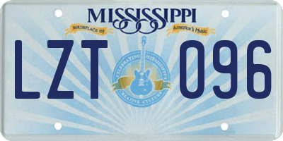 MS license plate LZT096