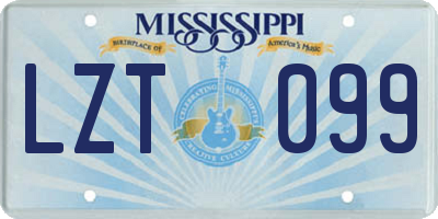 MS license plate LZT099