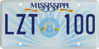 MS license plate LZT100
